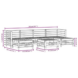 vidaXL Salon de jardin 7 pcs bois de pin imprégné pas cher