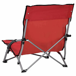 Maison Chic Lot de 2 Chaises de plage pliables | Chaises Relax d'extérieur Rouge Tissu -GKD97625 pas cher