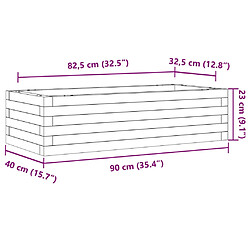 vidaXL Jardinière cire marron 90x40x23 cm bois de pin massif pas cher