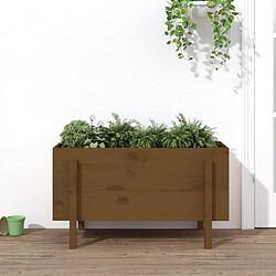 Maison Chic Jardinière,Lit surélevé de jardin - Bac à fleurs - pot de fleur brun miel 101x50x57cm bois de pin massif -GKD94879