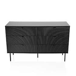 Buffet KARBY S 120x40x75 cm 6 tiroirs noir hjh LIVING