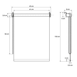 Ecd Germany Store à enrouleur aveugle occulante sans perçage Klemmfix 45 x 150 cm marron