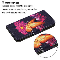 Etui en PU Impression de motifs avec support Papillon et Lotus pour votre Samsung Galaxy A32 4G (EU Version)