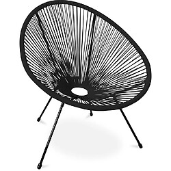 ICONIK INTERIOR Fauteuil Acapulco - Piétement Noir - Nouvelle Édition Noir