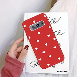 Wewoo Coque Pour Galaxy S10 Multi Love Heart Pattern Housse de protection en TPU givré rouge