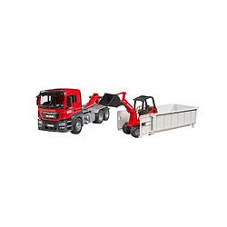 Bruder Camion MAN Tgs avec Conteneur et Chargeur de Chantier Schaffer Miniature 1/16 Rouge