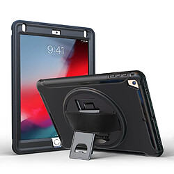 Coque en TPU Rotatif sur 360 degrés avec béquille et dragonne réglable noir pour votre Apple iPad 9.7 (2018)/9.7 (2017)/Air/Air 2/ Pro 9.7 (2016)