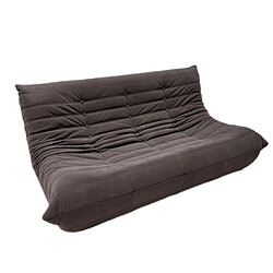 SoftEva Canapé trois places - Gris Brun - pas d'assemblage, mousse double confort, support ergonomique, intérieur en tissu Soft touch