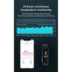 Chrono Tracker d'activité Fitness Trackers Montre Connectées avec température corporelle, fréquence cardiaque, tensiomètre, IP68 étanche avec moniteur de sommeil Compteur de pas de calories pour femmes hommes(noir)