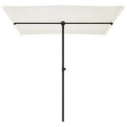 Helloshop26 Parasol d'extérieur avec mât en aluminium 2 x 1,5 m - Blanc sable