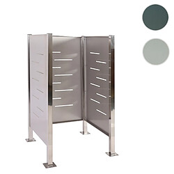 Mendler Clôture pour poubelles HWC-J55, Cache-poubelle Rangement pour poubelles, 150x85x85cm métal ~ inox