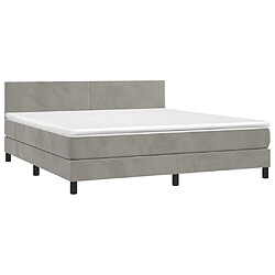 Avis vidaXL Sommier à lattes de lit avec matelas LED Gris clair 180x200 cm