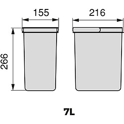 Acheter Emuca Bacs de tri pour tiroir de cuisine Recycle 2 bacs de 7 litres.