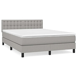 Maison Chic Lit Adulte - Lit simple Lit à sommier tapissier avec matelas moelleux - Meuble de Chambre - Gris clair 140x200cm Tissu -MN41923