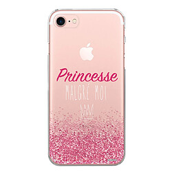 Coque iPhone 7/8 rigide transparente Princesse Malgré Moi Ecriture Tendance et Design Evetane