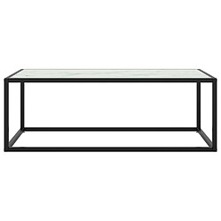 Maison Chic Table basse,Table Console Table d'appoint, Table pour salon Noir avec verre marbre blanc 100x50x35 cm -MN14846