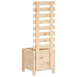 Avis vidaXL Jardinière avec support 39x39,5x114 cm bois de pin massif