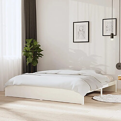 vidaXL Cadre de lit sans matelas blanc bois massif 200x200 cm