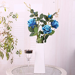 Rose Artificielle Réaliste Fleur De Soie Bleu Décoration Maison De Mariage De Partie