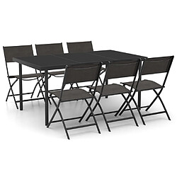 vidaXL Mobilier de salle à manger d'extérieur 7 pcs Acier