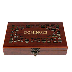 28pcs Jeu de Société Domino Jeu de Table Jouet de Fête Avec Boîte en Bois Rétro