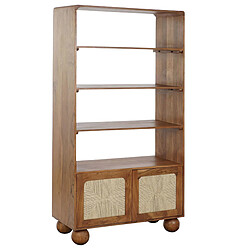 Pegane Etagère, bibliothèque en bois coloris naturel - longueur 90 x profondeur 40 x Hauteur 181 cm