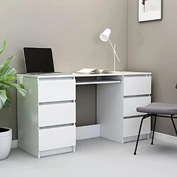 Maison Chic Bureau,Table de travail,bureau de travail pour chambre Blanc 140x50x77 cm Bois d'ingénierie -GKD11983