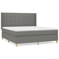 Maison Chic Lit Adulte - Lit simple Lit à sommier tapissier avec matelas moelleux - Meuble de Chambre - Gris foncé 160x200cm Tissu -MN95888