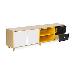 Avis ICONIK INTERIOR Meuble TV en Bois - Design Scandinave - Bena Multicolore