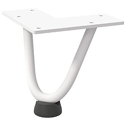 Avis vidaXL Pieds de table en forme d'épingle à cheveux 4 pcs blanc 10 cm