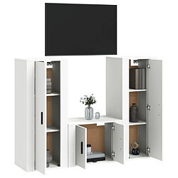 Avis Maison Chic Ensemble de meubles TV 3 pcs pour salon - Blanc Bois d'ingénierie -MN43306