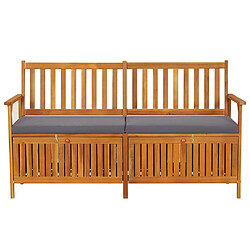 Maison Chic Banc de rangement | Meuble de rangement d'Entrée | Coffres d'Intérieur avec coussin 148 cm Bois d'acacia solide -MN48779