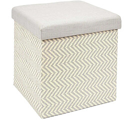 The Home Deco Factory Pouf coffre pliable tressage Mirage gris.