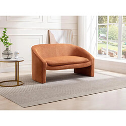 Vente-Unique Canapé 2 places en tissu terracotta OSSANA