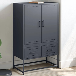 vidaXL Buffet haut anthracite 68x39x111,5 cm acier