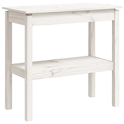 vidaXL Table console Blanc 80x40x75 cm Bois de pin solide