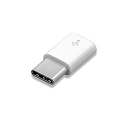 vhbw Adaptateur OTG pour appareils mobiles - Câble de USB Type C (mâle) vers Micro USB (femelle), blanc