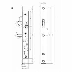 Secury-T Serrure de portail à crochet à larder avec gâches axe à 13,5 mm +cyli