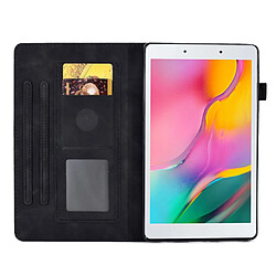 Etui en PU magnétique, fonction d'éveil/veille automatique avec support et porte-cartes pour Samsung Galaxy Tab A 8.0 (2019) SM-T290 (Wi-Fi) - noir