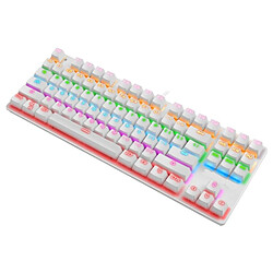 Universal Clavier mécanique USB à 87 clés de haute qualité, professionnel, facile à utiliser, clavier rétroéclairé hybride couleur | clavier (blanc)