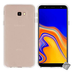 Htdmobiles Coque silicone gel fine pour Samsung Galaxy J4+ Plus (2018) + film ecran - BLANC TRANSPARENT