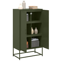 Acheter vidaXL Buffet haut vert olive 68,5x38,5x123,5 cm acier