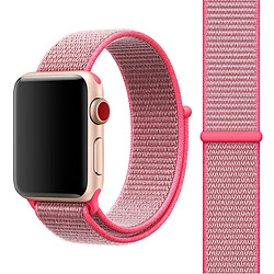 Wewoo Bracelet rose pour Apple Watch Series 3 & 2 & 1 38mm simple de montre en nylon de mode avec Magic Stick lumière