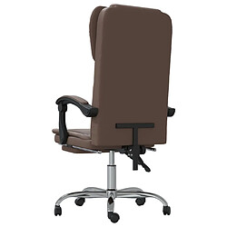 Maison Chic Fauteuil inclinable de bureau,Fauteuil luxe de relaxation Marron Similicuir -MN51379 pas cher