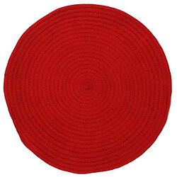 Thedecofactory TAM TAM - Tapis en coton réversible effet cordage rouge diam.120