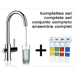 Set complet système filtre à eau mécanique 4 etapes + Robinet cuisine 3 voies VIZIO