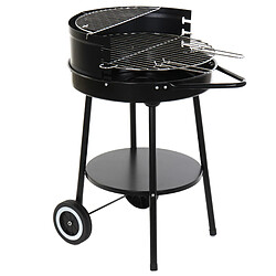 Pegane Barbecue de jardin en métal et plastique coloris noir- longueur 59 x profondeur 49,5 x hauteur 82 cm