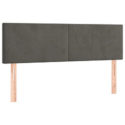 Maison Chic Lot de 2 Têtes de lit design pour chambre - Décoration de lit Gris foncé 72x5x78/88 cm Velours -MN66592