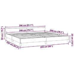 vidaXL Cadre de lit sans matelas bleu foncé 200x200 cm velours pas cher