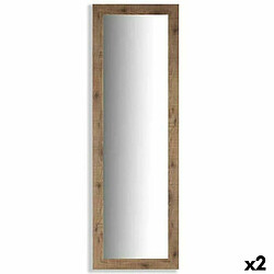 Gift Decor Miroir mural Marron Bois verre 40 ,5 x 130,5 x 1,5 cm (2 Unités)